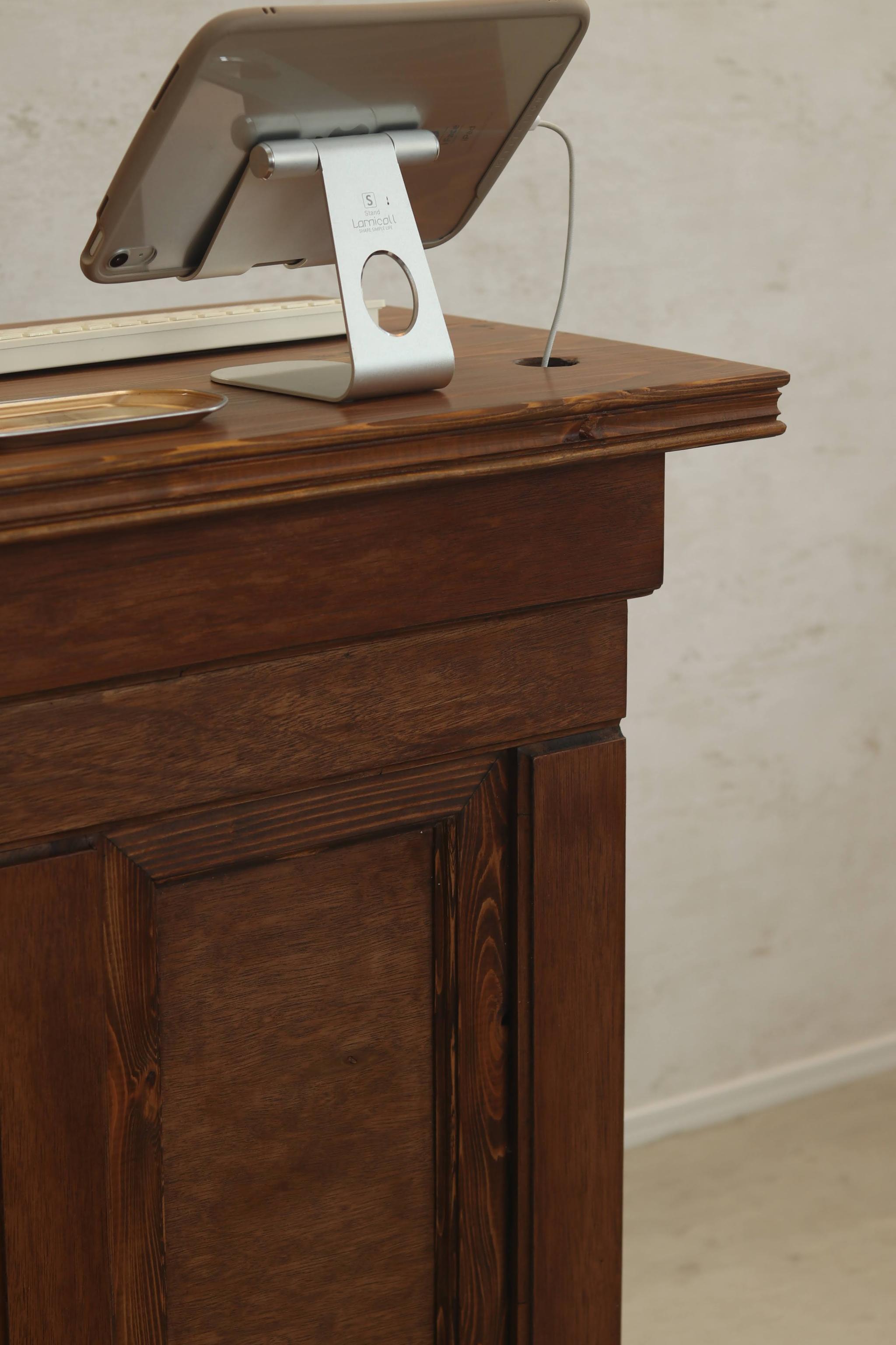 折畳みアンティークカウンター 折りたたみテーブル レジ台 キャッシャー 受付 ディスプレイ 店舗什器 マルシェ什器 | 8枚目